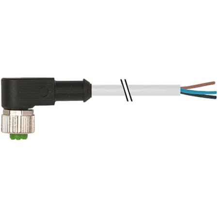 Murrelektronik M12 FEMALE 90 Degree LED, PUR 4X0.34 black UL/CSA, drag ch 20m 7000-12321-2231000